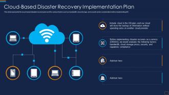Cloud Based Disaster Recovery Plan Disaster Recovery Implementation Plan