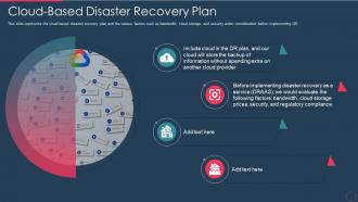 Cloud based disaster recovery plan disaster recovery plan it