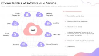 Cloud Based Services Characteristics Of Software As A Service