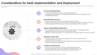 Cloud Based Services Considerations For SaaS Implementation And Deployment