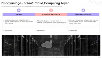 Cloud Based Services Disadvantages Of IaaS Cloud Computing Layer