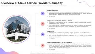 Cloud Based Services Overview Of Cloud Service Provider Company