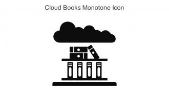 Cloud Books Monotone Icon In Powerpoint Pptx Png And Editable Eps Format