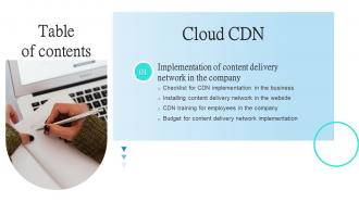 Cloud CDN Table Of Contents Ppt Powerpoint Presentation Show Elements