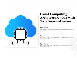Cloud computing architecture icon with two outward arrow