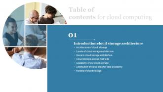 Cloud Computing Cloud Computing Table Of Contents Ppt Powerpoint Infographics