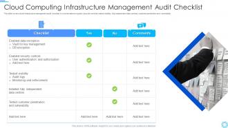 Cloud Computing Infrastructure Management Audit Checklist