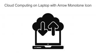 Cloud Computing On Laptop With Arrow Monotone Icon In Powerpoint Pptx Png And Editable Eps Format
