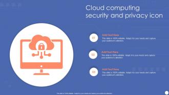 Cloud Computing Security And Privacy Icon