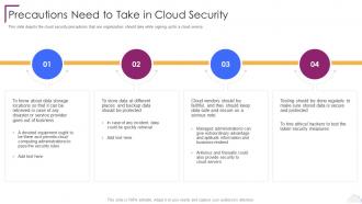 Cloud Computing Security Precautions Need To Take In Cloud Security