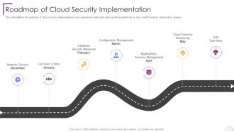 Cloud Computing Security Roadmap Of Cloud Security Implementation