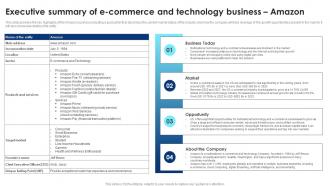Cloud Computing Technology Executive Summary Of E Commerce And Technology Business BP SS