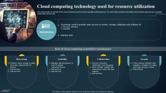 Cloud Computing Technology Used For Resource IoT Predictive Maintenance Guide IoT SS