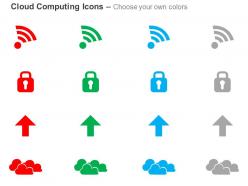 Cloud computing wifi safety upload social network ppt icons graphics