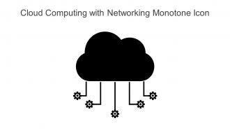 Cloud Computing With Networking Monotone Icon In Powerpoint Pptx Png And Editable Eps Format