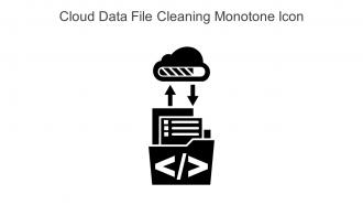 Cloud Data File Cleaning Monotone Icon In Powerpoint Pptx Png And Editable Eps Format
