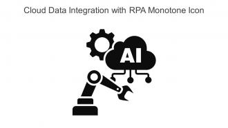 Cloud Data Integration With RPA Monotone Icon In Powerpoint Pptx Png And Editable Eps Format