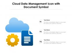 Cloud data management icon with document symbol