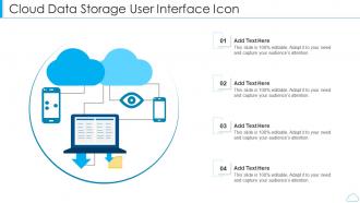 Cloud data storage user interface icon