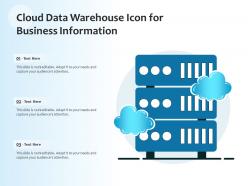 Cloud data warehouse icon for business information