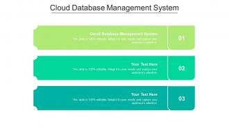 Cloud database management system ppt powerpoint presentation ideas design templates cpb