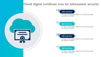 Cloud Digital Certificate Icon For Information Security