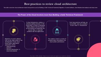 Cloud Environment Review Best Practices To Review Cloud Architecture Ppt Icon Templates