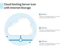 Cloud hosting server icon with internet storage