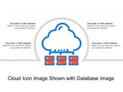 Cloud icon image shown with database image