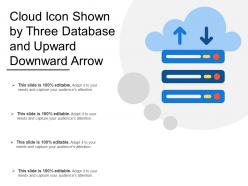Cloud icon shown by three database and upward downward arrow