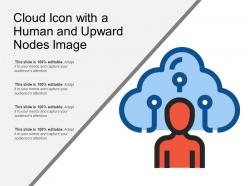 Cloud icon with a human and upward nodes image