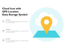 Cloud icon with gps location data storage symbol