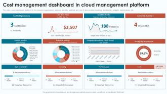 Cloud Infrastructure Analysis Cost Management Dashboard In Cloud Management Platform