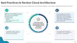 Cloud infrastructure at scale how to perform a cloud architecture review powerpoint presentation slides