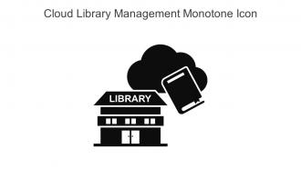 Cloud Library Management Monotone Icon In Powerpoint Pptx Png And Editable Eps Format