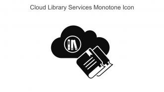 Cloud Library Services Monotone Icon In Powerpoint Pptx Png And Editable Eps Format