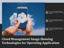 Cloud management image showing technologies for operating application