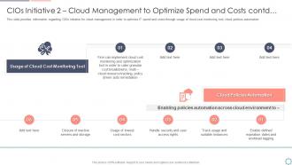 Cloud management to optimize spend and costs contd cios initiatives for strategic