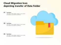 Cloud migration icon depicting transfer of data folder
