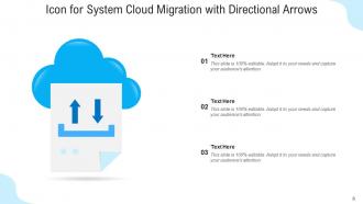 Cloud Migration Icon Directional Arrows Applications Illustrating Server Storage
