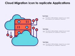Cloud migration icon to replicate applications