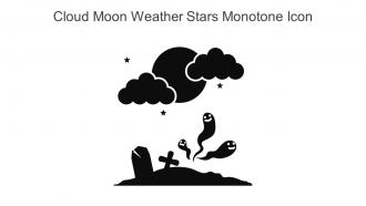 Cloud Moon Weather Stars Monotone Icon In Powerpoint Pptx Png And Editable Eps Format