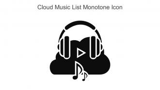 Cloud Music List Monotone Icon In Powerpoint Pptx Png And Editable Eps Format