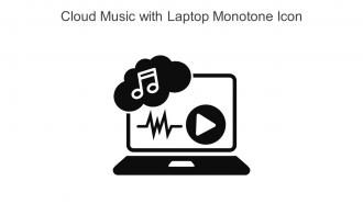 Cloud Music With Laptop Monotone Icon In Powerpoint Pptx Png And Editable Eps Format