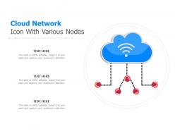 Cloud network icon with various nodes