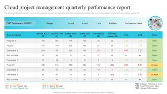 Cloud Project Management Quarterly Performance Utilizing Cloud Project Management Software