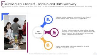 Cloud Security Checklist Backup And Data Recovery Cloud Computing Security