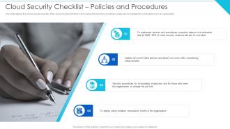 Cloud Security Checklist Policies And Procedures Cloud Information Security