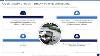 Cloud Security Checklist Security Patches And Updates Cloud Data Protection