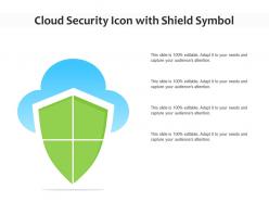 Cloud Security Icon With Shield Symbol